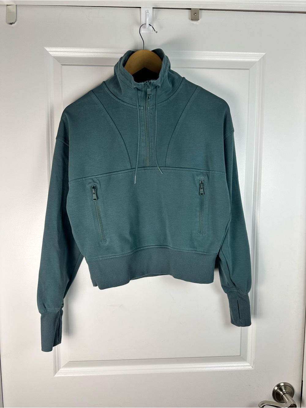 Old Navy Teal Half-Zip Pullover Hoodie - Picture 6 of 6